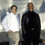 Eric Schwartzman with client Byron Allen in Beverly Hills, California.